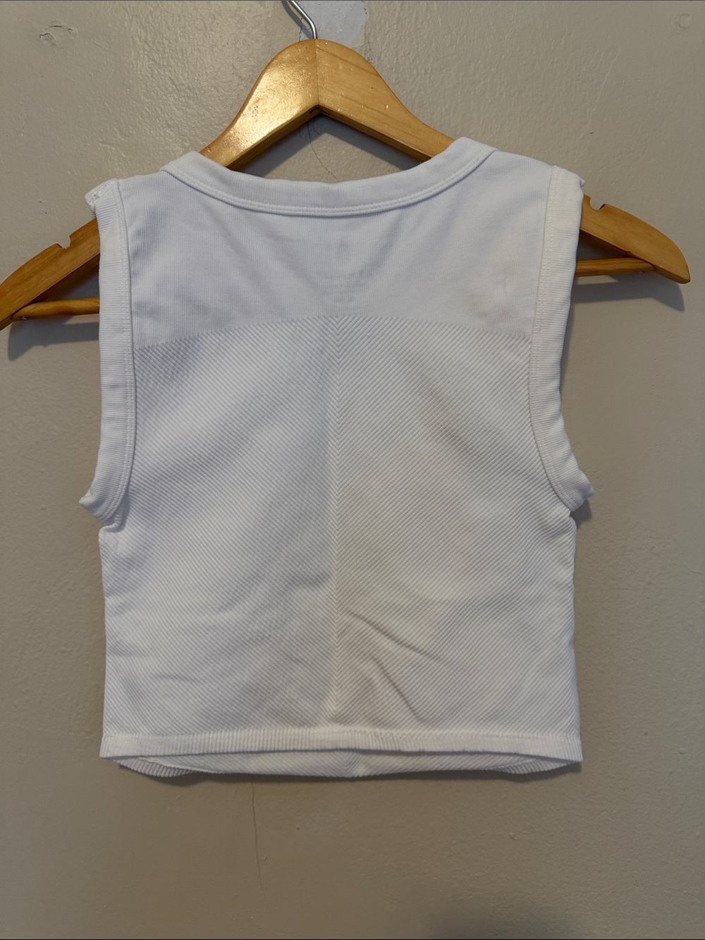 FP Movement by Free People White Ribbed Cropped Tank Top - Picture 2 of 3